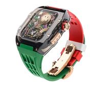 CHCWR Banda di orologi a fluorobber+custodia trasparente kit modificata ， per serie Ultra 8 7 6 5 4 SE ， custodia kit mod trasparente cinturino in silicone ， per 49 mm 45 mm 44 mm