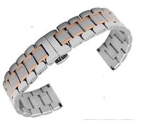 CHCWR Banda di orologi di ricambio in acciaio inossidabile 12 14 15 16 17 18 19 20 21 22 23 24 26 mm Larghezza cinghie di orologi da braccio-oro 17 mm/oro d'argento/23,0 mm