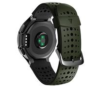 CHCWR Banda di orologio in silicone sostitutivo per Forerunner 230/235 / 220/620 / 630 / 735xt Watch Outdoor Sport Watch Strap/Green Black