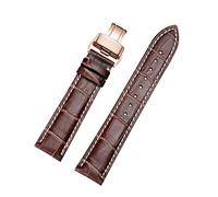 CHCWR Bande di orologi in pelle con fibbia di schieramento per la banda WTACH maschile e Watch's Watch Starp 18mm 19mm 20mm 21mm 22mm 23mm 24mm