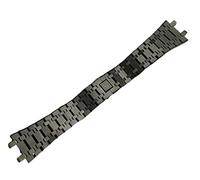 CHCWR Black Watchband in argento in argento 21mm 26mm uomo Donne Bracciale a banda di orologio in acciaio inossidabile per fibbia pieghevole con cinturino in quercia reale