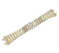 CHCWR Black Watchband in argento in argento 21mm 26mm uomo Donne Bracciale a banda di orologio in acciaio inossidabile per fibbia pieghevole con cinturino in quercia reale