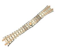 CHCWR Black Watchband in argento in argento 21mm 26mm uomo Donne Bracciale a banda di orologio in acciaio inossidabile per fibbia pieghevole con cinturino in quercia reale