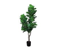 CHCWR Bouquet di Fiori secchi esotici 6ft Artificiale Vero Tocco Figo Foglie di Foglie in pentola Nera | Fucido Violino | Pianta di Alberi Finti realistici per la Decorazione del Portico per Ufficio,