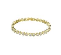 CHCWR Bracciale moissanita rotondo in oro 18K, braccialetto da collegamento femminile, regalo di moda per lei