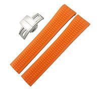 CHCWR Bracciali da orologio da orologi in silicone da 21 mm per PP 5164A 5164A Bracciali per cinghia di orologio in silicone/argento arancione/21mm