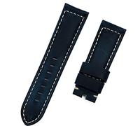CHCWR Brand Luxury Brand Watchband Retro 22mm 24mm Vintage Calf Nubuck in pelle per la fascia di orologi per orologi a tracolla Panerai (colore: verde, taglia: fibbia da 24 mm-nero)