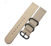 CHCWR Cinghia di orologio in nylon 6 colori Watchband 18mm 22mm da 24 mm in nylon Waterproof Watch Band cinghia Sport in acciaio inossidabile cinghia/fibbia d'argento kaki/20 mm