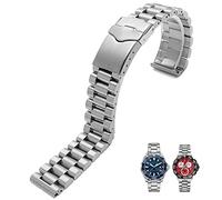 CHCWR Cinghia maschio in acciaio inossidabile per banda di guardia F1 20mm 22 mm Bracciale d'argento con fibbia pieghevole (colore: argento, dimensione: 20 mm)