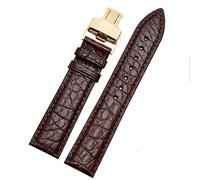 CHCWR Crocodile in pelle di guardia per qualsiasi cinturino da bracciatura 12 13 14 14 mm con chiusura pieghevole (colore: chiusura dorata da 10 mm, dimensioni: 14 mm)