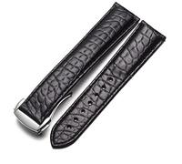 CHCWR Crocodile Watch cinguello in pelle uomini e donne in stile per omega seahorse Deville 18mm 19mm 20mm Banda di orologio originale (colore: Black-Rosegold, dimensioni: 20mm)