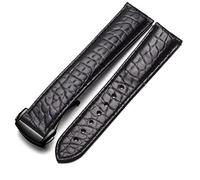 CHCWR Crocodile Watch cinguello in pelle uomini e donne in stile per omega seahorse Deville 18mm 19mm 20mm Banda di orologio originale (colore: Black-Rosegold, dimensioni: 20mm)