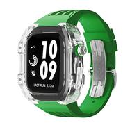 CHCWR Custodia di modifica dell'orologio trasparente di lusso ， per kit mod fai -da -te 45 mm 45 mm+cinturino in gomma ， per banda 45/44 mm SE 8 7 6 5 4 SE