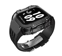 CHCWR Custodia di modifica dell'orologio trasparente di lusso ， per kit mod fai -da -te 45 mm 45 mm+cinturino in gomma ， per banda 45/44 mm SE 8 7 6 5 4 SE