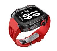 CHCWR Custodia di modifica dell'orologio trasparente di lusso , per kit mod fai -da -te 45 mm 45 mm+cinturino in gomma , per banda 45/44 mm SE 8 7 6 5 4 SE