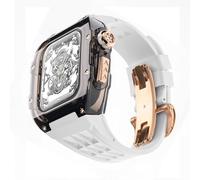 CHCWR Custodia di orologio trasparente+kit mod tra cinturino in gomma , per serie 8 7 6 5 4 SE 45mm 44mm Ultra 49mm Kit di modifica RM Style Watch Band