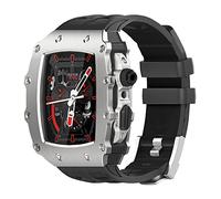 CHCWR Custodia in metallo cinghia di orologio in gomma con kit di modifica del film temperato , per 9 8 7 6 5 4 Serie SE 44 mm 45 mm Upgrade della banda di guardia Sostituisci accessori cinghia