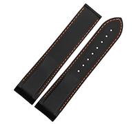 CHCWR Estremità curva 20 mm 22 mm cinghia di silicone in gomma per orologio omega a150 Seamaster 007 per cinghia di marca Mido (colore: nero nero, dimensione: 22mm)
