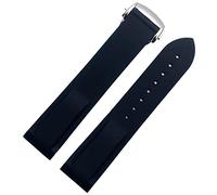 CHCWR Estremità curva 20 mm 22 mm cinghia di silicone in gomma per orologio omega a150 Seamaster 007 per cinghia di marca Mido (colore: nero nero, dimensione: 22mm)
