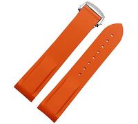 CHCWR Estremità curva 20 mm 22 mm cinghia di silicone in gomma per orologio omega a150 Seamaster 007 per cinghia di marca Mido (colore: nero nero, dimensione: 22mm)