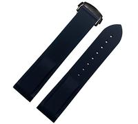 CHCWR Estremità curva 20 mm 22 mm cinghia di silicone in gomma per orologio omega a150 Seamaster 007 per cinghia di marca Mido (colore: nero nero, dimensione: 22mm)
