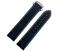 CHCWR Estremità curva 20 mm 22 mm cinghia di silicone in gomma per orologio omega a150 Seamaster 007 per cinghia di marca Mido (colore: nero nero, dimensione: 22mm)