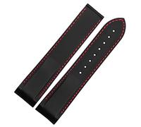 CHCWR Estremità curva 20 mm 22 mm cinghia di silicone in gomma per orologio omega a150 Seamaster 007 per cinghia di marca Mido (colore: nero nero, dimensione: 22mm)