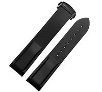CHCWR Estremità curva 20 mm 22 mm cinghia di silicone in gomma per orologio omega a150 Seamaster 007 per cinghia di marca Mido (colore: nero nero, dimensione: 22mm)