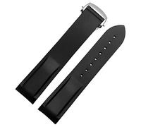 CHCWR Estremità curva 20 mm 22 mm cinghia di silicone in gomma per orologio omega a150 Seamaster 007 per cinghia di marca Mido (colore: nero nero, dimensione: 22mm)