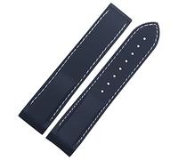 CHCWR Estremità curva 20 mm 22 mm cinghia di silicone in gomma per orologio omega a150 Seamaster 007 per cinghia di marca Mido (colore: nero nero, dimensione: 22mm)