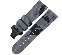 CHCWR Fanda di orologio in gomma con chiusura a farfalla 24mm 26mm per luminor sommergibile cinghia di orologio sportivo silicone colorato/nero grigio 2/24mm