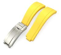 CHCWR Fascia d'oro di gomma 20mm 21mm Fit per sottomarino GMT Daytona Oyster perpetua perpetualo slitta di slitta di slittata fibbia silicone cinghia (colore: bianco, dimensione: 20mm)