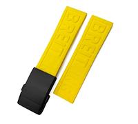 CHCWR Fascia d'oro di gomma 22mm 24mm per superocean Heritage Avenger Challenger intrecciato intrecciato in silicone cinghia di orologio morbido/lettere d'argento rosso/24mm