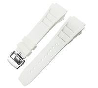 CHCWR Fascia d'oro in gomma 20x25mm Fit per cinturino da orologio da orologio Sport in silicone morbido polpaccio impermeabile/fibbia piega grigio/20 * 25mm