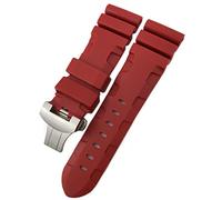CHCWR Fascia d'oro in gomma 22mm 24mm 26 mm cinghia di orologio silicone adatto per luminor sommersi Pam verde impermeabile/pieghe arancione/26 mm