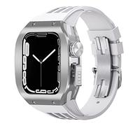 CHCWR Feccia in lega di titanio Feccia di copertura in gomma Mod Kit MOD BAND BAND LUSSO , per 8 7 6 5 4 SE 44mm 45mm Seriestro Sostituzione Sostituzione Kit cinghia di orologio aggiornato