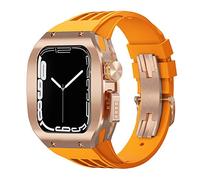 CHCWR Feccia in lega di titanio Feccia di copertura in gomma Mod Kit MOD BAND BAND LUSSO , per 8 7 6 5 4 SE 44mm 45mm Seriestro Sostituzione Sostituzione Kit cinghia di orologio aggiornato