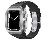 CHCWR Feccia in lega di titanio Feccia di copertura in gomma Mod Kit MOD BAND BAND LUSSO , per 8 7 6 5 4 SE 44mm 45mm Seriestro Sostituzione Sostituzione Kit cinghia di orologio aggiornato