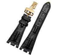 CHCWR Filla pieghevole in pelle di coccodrillo 28mm di guardia per AP 15703 26470SO Royal Oak Offshore Men Crocodile Sports Watch Strap