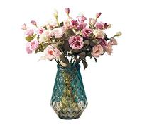 CHCWR Fiori e vasi Artificiali Seta Fiore Finto plastica di plastica idrangea Decorazione Bouquet Decorazione per Famiglie da Giardino da Giardino centrotavola per la Festa della Festa di Matrimonio