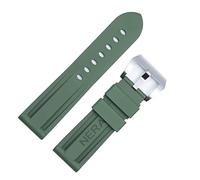 CHCWR Gomma fluoro 22mm da 24 mm di orologio da guardia silicone per cinghia di orologio Panerai (colore: fibbia blu Silv, dimensione: 24mm)