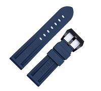CHCWR Gomma fluoro 22mm da 24 mm di orologio da guardia silicone per cinghia di orologio Panerai (colore: fibbia blu Silv, dimensione: 24mm)