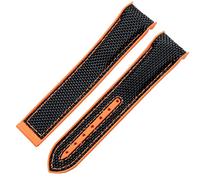 CHCWR Guarda Bracciale per Omega 300 Seamaster 600 Pianeta Oceano pieghevole piegatura con fibbia in silicone Nylon Accessori Watch Band (colore: arancione nero, dimensione: 22mm)