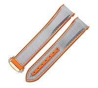 CHCWR Guarda Bracciale per Omega 300 Seamaster 600 Pianeta Oceano pieghevole piegatura con fibbia in silicone Nylon Accessori Watch Band (colore: arancione nero, dimensione: 22mm)