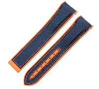 CHCWR Guarda Bracciale per Omega 300 Seamaster 600 Pianeta Oceano pieghevole piegatura con fibbia in silicone Nylon Accessori Watch Band (colore: arancione nero, dimensione: 22mm)