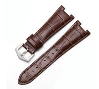 CHCWR Guida fascia di orologi in pelle per 5711 5712G Nautilus Watchs uomini e donne Notch Special 25mm*12mm Cinturino da orologio (colore: Black-Silver, dimensione: Black-Gold)