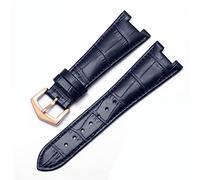 CHCWR Guida fascia di orologi in pelle per 5711 5712G Nautilus Watchs uomini e donne Notch Special 25mm*12mm Cinturino da orologio (colore: Black-Silver, dimensione: Black-Gold)