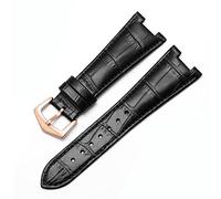 CHCWR Guida fascia di orologi in pelle per 5711 5712G Nautilus Watchs uomini e donne Notch Special 25mm*12mm Cinturino da orologio (colore: Black-Silver, dimensione: Black-Gold)