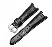 CHCWR Guida fascia di orologi in pelle per 5711 5712G Nautilus Watchs uomini e donne Notch Special 25mm*12mm Cinturino da orologio (colore: Black-Silver, dimensione: Black-Gold)