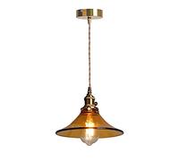CHCWR Lampade a Pendente in Vetro in Stile Giapponese Restaudente a Pensione a Testa Singola Sospensione per Illuminazione appesa Balcone corridoio in Ottone Piccolo lampadario brano per la Brama